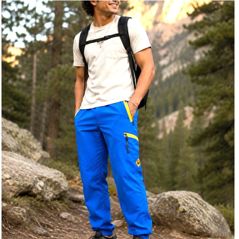 Outdoor Afro x REI Co-op Trail Pants Blue Nylon Hiking Jogger 34x32